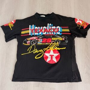 Vintage 1992 Davey Allison Havoline Racing Tee NASCAR #28 Sport Image USA Medium